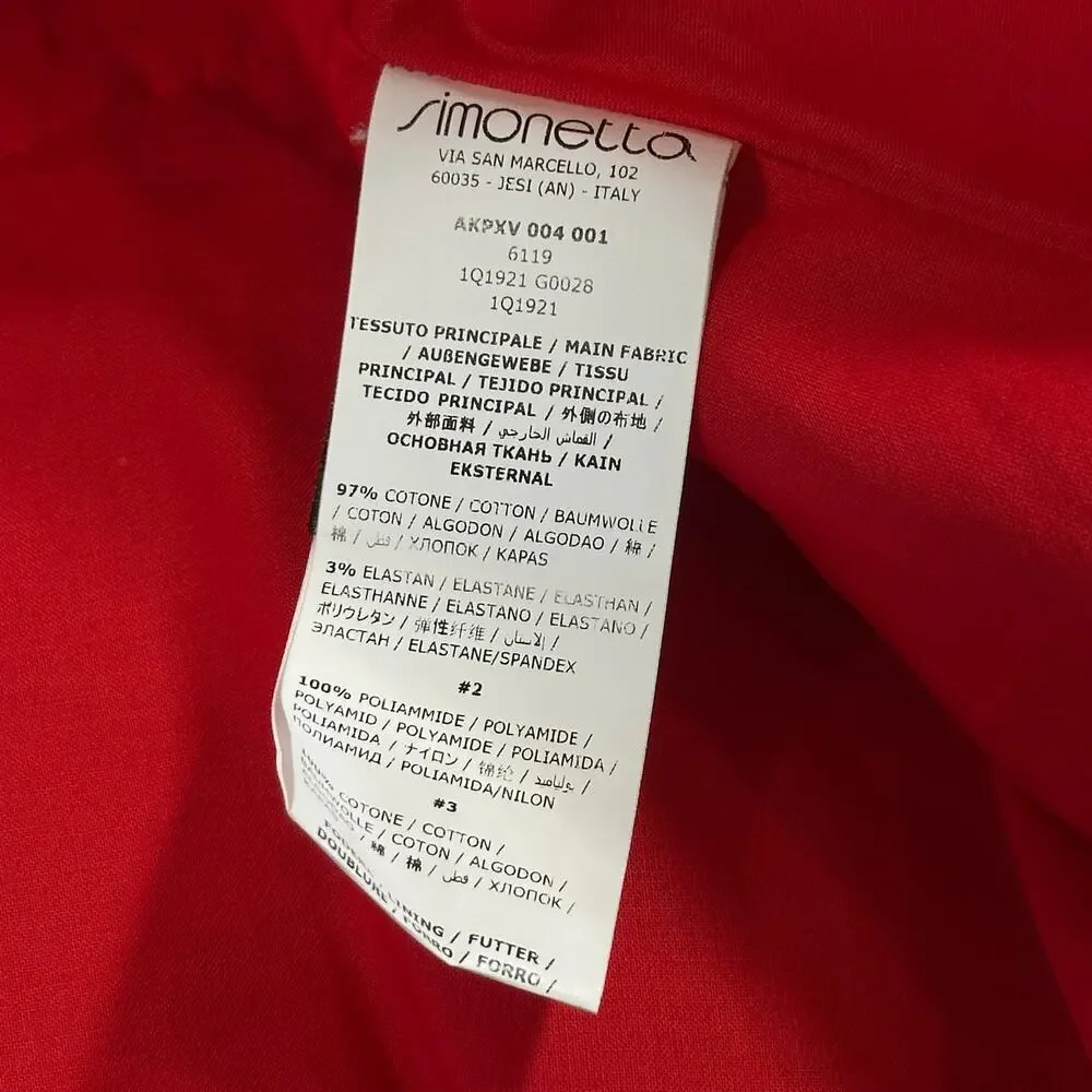 Simonetta x‎ Chantecler Capri Abito Red Christmas Dress Baby Girl Size 9 Months